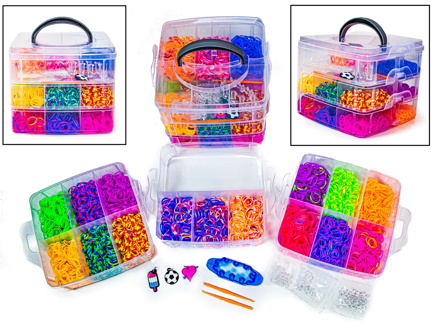 Набір для плетіння браслетів  6126 «Чемодан», пласт. коробка, станок, 3 яруса