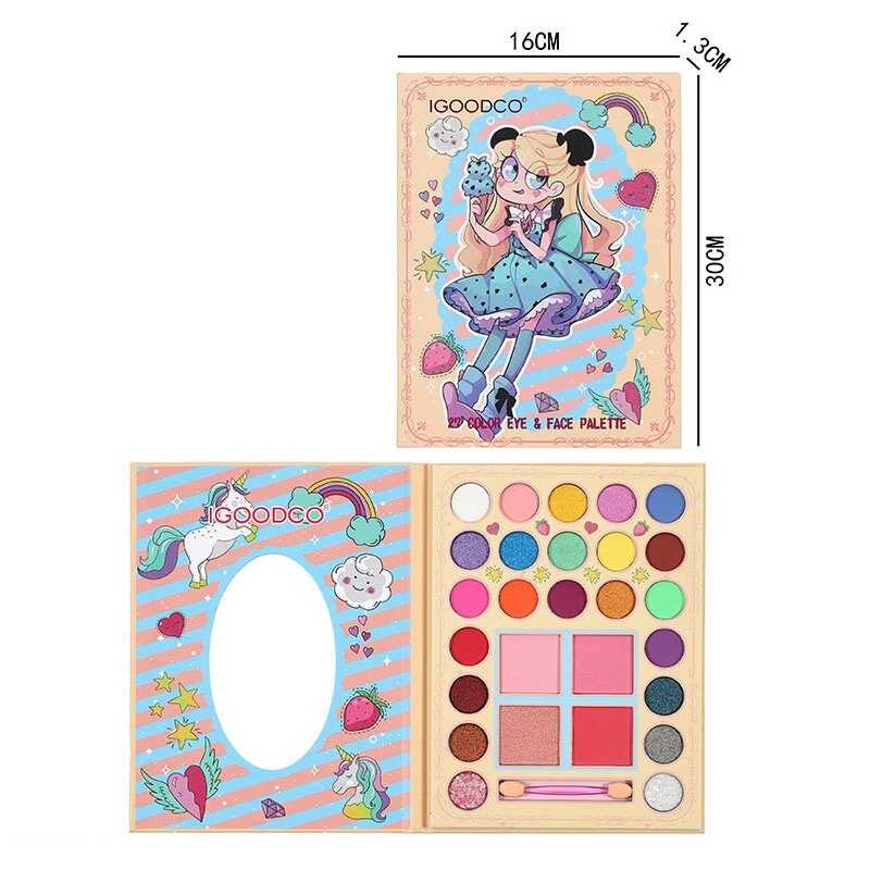 Косметика LK 5102 (144) 27 кольорів, тіні, рум'яна, люстерко, аплікатор для нанесення тіней, в коробці