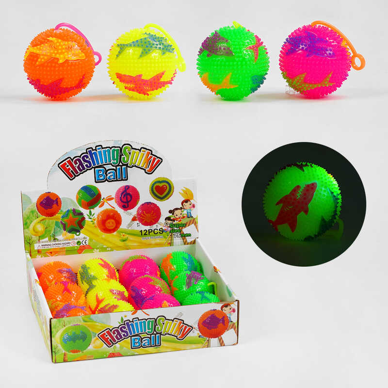 М'яч стрибун C 60493 (24) "Акулки", світло, пискавка, ЦІНА ЗА 12 ШТУК В БЛОЦІ