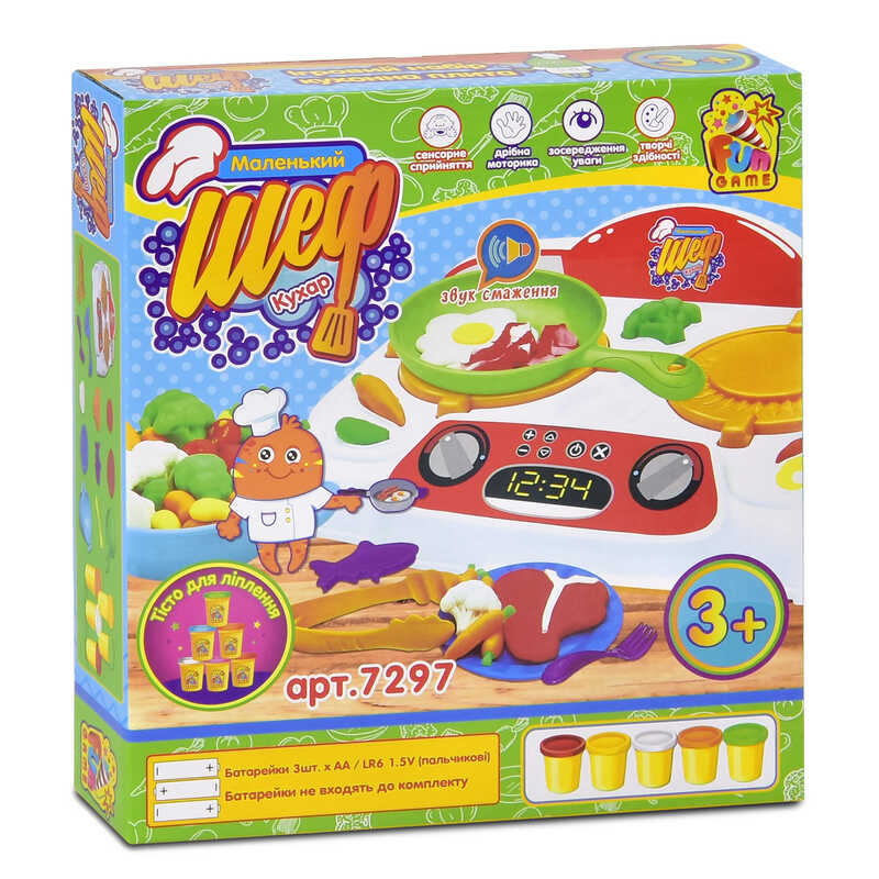 гр Тісто для ліплення "Маленький Шеф кухар" 7297 (12) "4FUN Game Club", звук, в коробці