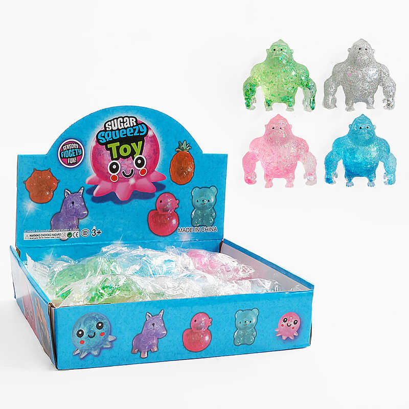 Гра антистрес C 72745 (12) ЦІНА ЗА 12 ШТУК В БЛОЦІ,  “Орангутанг”, розмір - 7х8.5 см, глітер, гель, в коробці