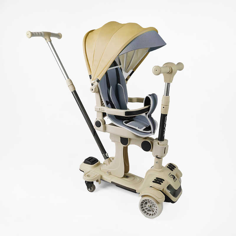 Самокат 5в1 "Skyper" BL-83655 (4) колеса PU125х40 мм зі світлом, з капюшоном, поворотне сидіння, з ДОП. КОЛЕСАМИ, захисний бампер, в коробці