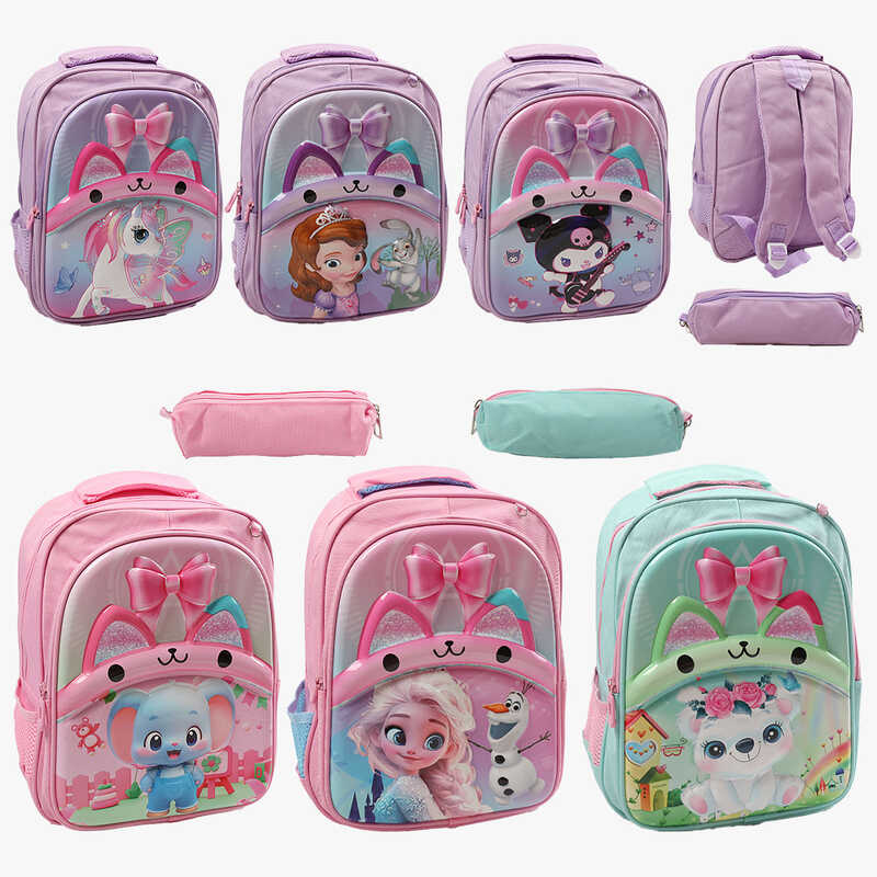 Рюкзак C 72858 (120) розмір: 29х15х38 см, 2 відділення, 2 кишені, на блискавці, пластикові вставки, пенал, в пакеті, ВИДАЄТЬСЯ МІКС ВИДІВ