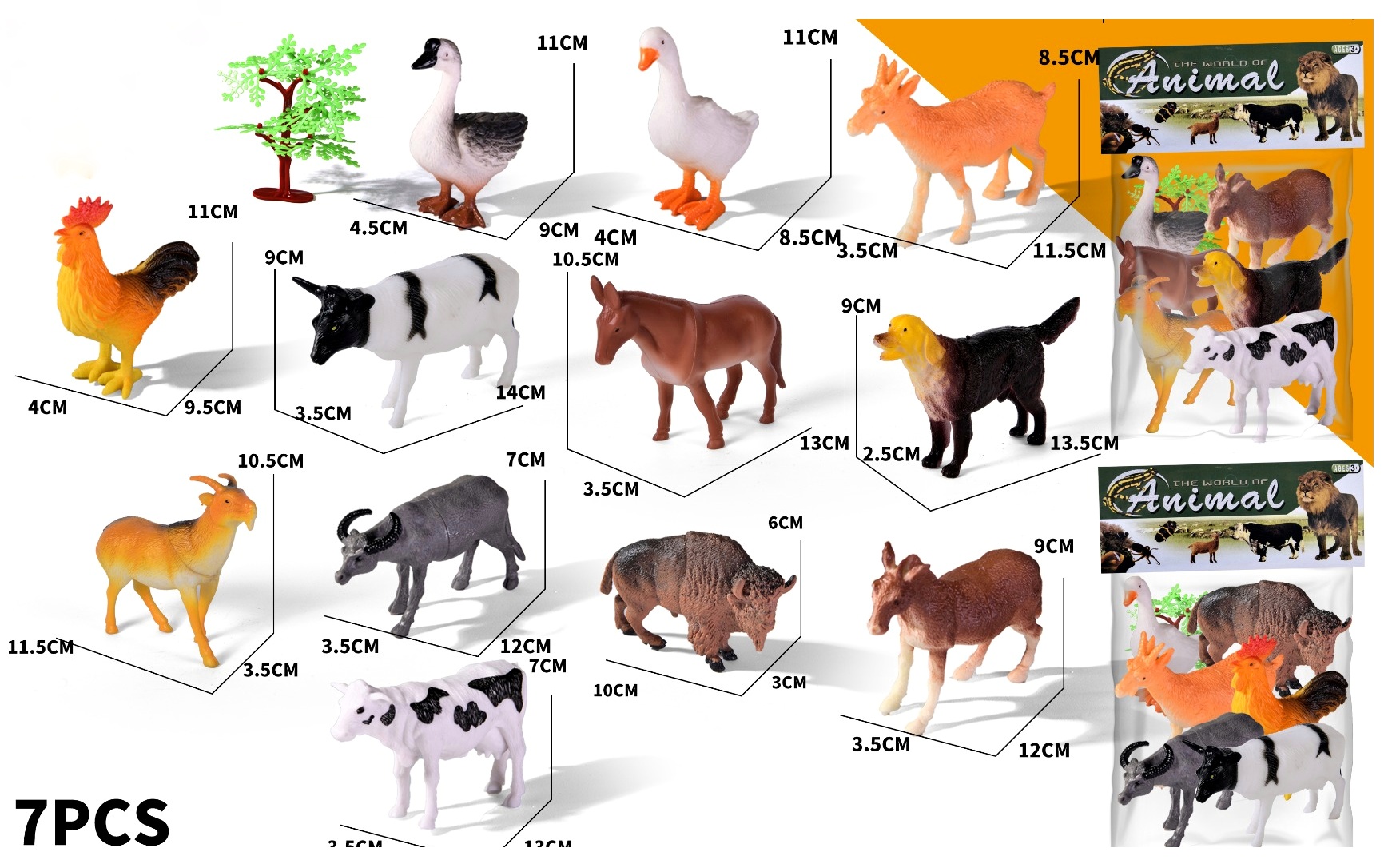 Набір тварин 714-16 , свійські , 7 шт , в пакеті