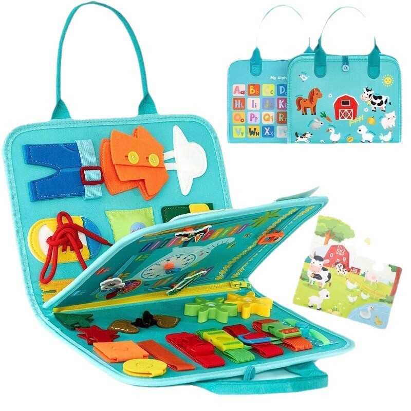 Логічна папка C 73103 (40) фетрова, елементи на липучках, застібки, годинник, дні тижня, пискавка, пазли, цифри, в пакеті