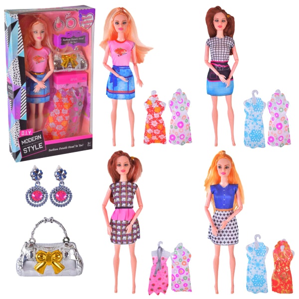 Лялька 1118C , з вбранням , аксесуари , мікс , коробка