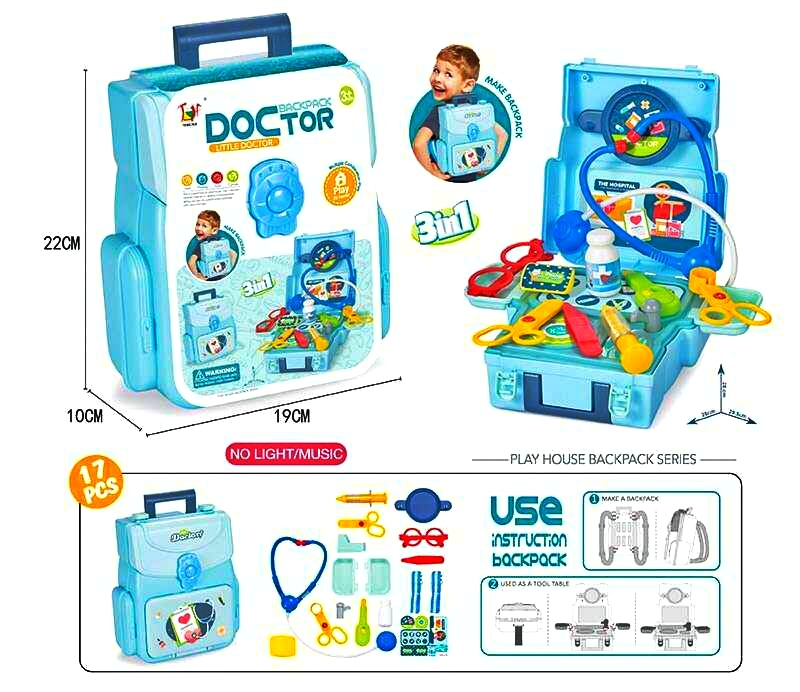 Набір лікаря THL 038-27 , набір у рюкзаку, стетоскоп, приладдя для перев'язок, без пакування