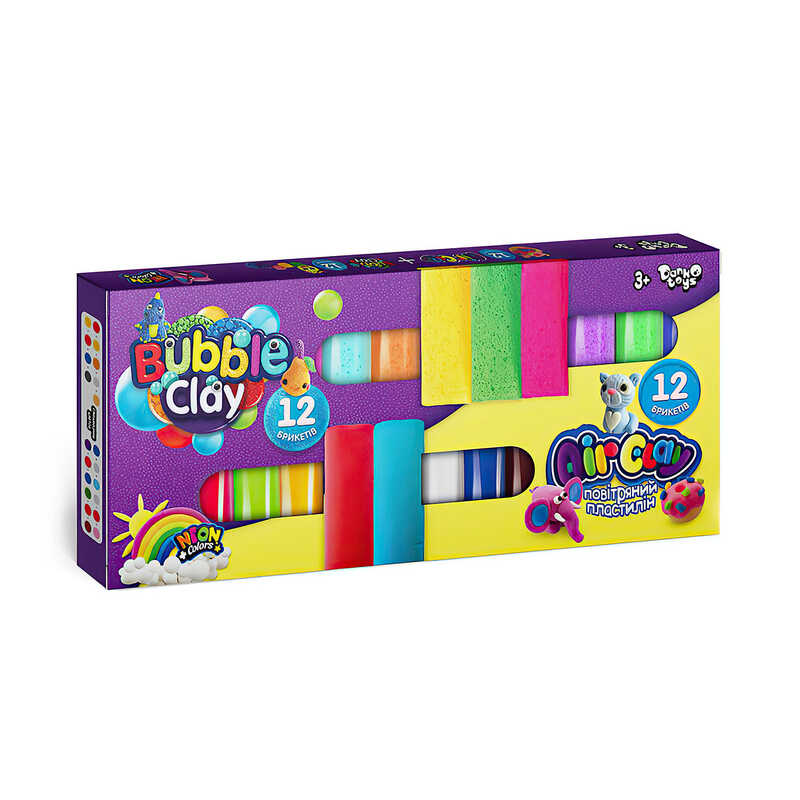 гр Набір для ліплення "Air clay + bubble clay" ARBB-02-01U УКР. (12) "Danko Toys"