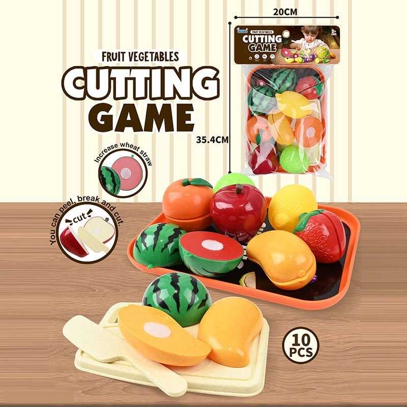 Продукти на липучці JQ 912-5 (96) 10 елементів, овочі, фрукти, таця, дощечка, ніж, в пакеті