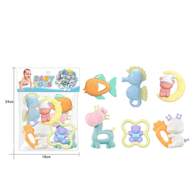 Набір брязкалець HX 044 (180/2) 6 штук, прорізувач, в пакеті