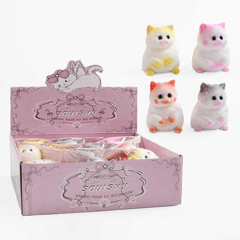 Гра антистрес C 72361 (24) ЦІНА ЗА 12 ШТУК В БЛОЦІ, “Котик”, волохатий, розмір 6х4.5х8 см, в коробці