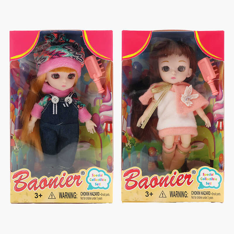 Лялька JJ 8754-30 (192/2) 2 види, 16 см, імітація скляних очей, шарнірні суглоби, гребінець, в коробці