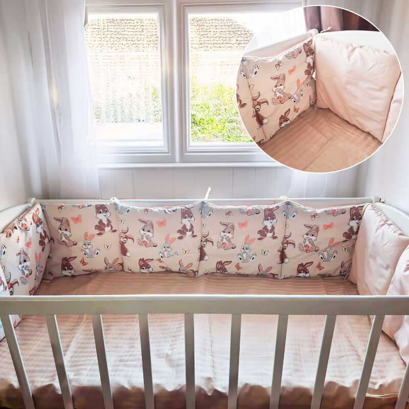 гр Бортики на три сторони "Зайченя" 90378 (1) тканина РАНФОРС, розмір 120*30 см "Bimbo"