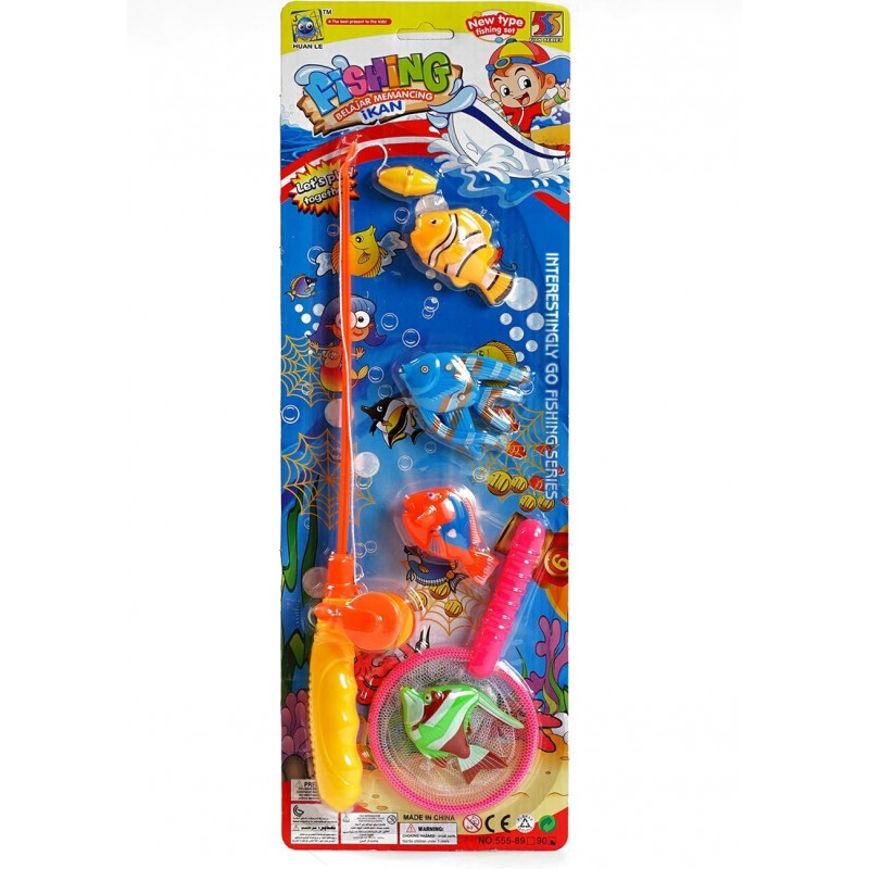 Риболовля 555-90 магнітна, 4 рибки, підсак, на листі