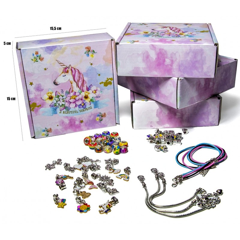 Прикраси для дівчат «Пандора» , коробка, 3 основи браслетів, 3 основи ланцюжків