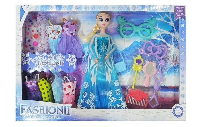 Лялька з аксесуарами K 697 , герої «Frozen», висота 31 см, одяг, аксесуари, прикраси для дитини, в коробці