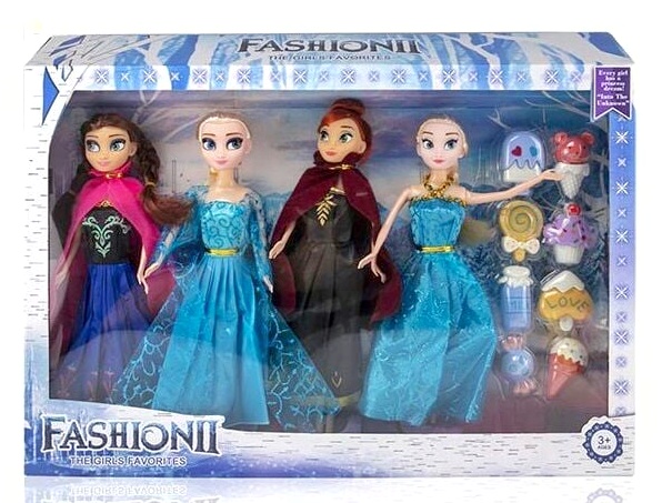 Лялька LK 1407 , герої «Frozen, 4 шт, ласощі, в коробці