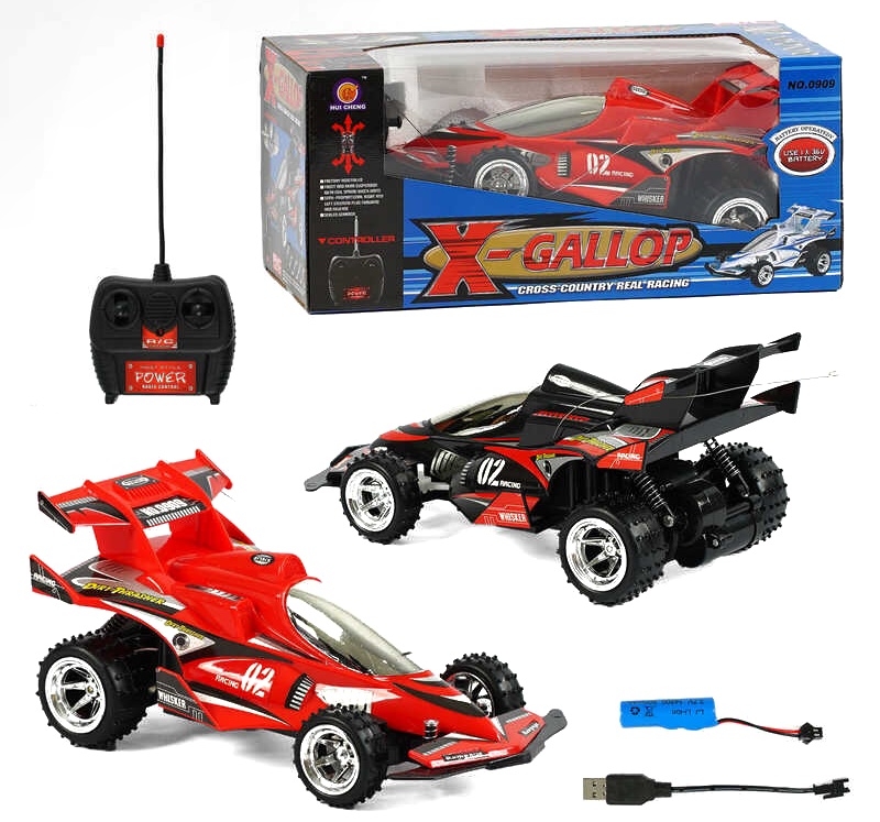 Машина на радіокеруванні 0909, 2 кольори, спортивна, акумулятор 3.6V, пульт 27 Mhz, зарядний пристрій, в коробці