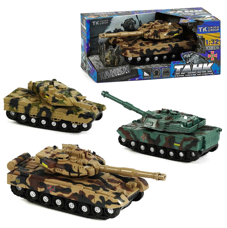 Танк 33574, 3 види, звук, підсвічування, колісний хід, інерція, башта обертається, рухоме дуло, в коробці