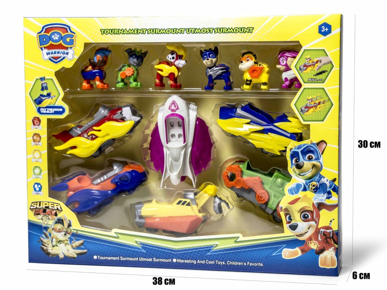 Герої «Щенячий патруль» ТX 6 , 6 шт , транспорт 6 шт , коробка