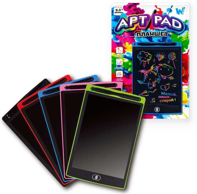 Планшет для малювання 87166 , "WToys", екран 8”5, кольоровий LCD екран ,  в коробці