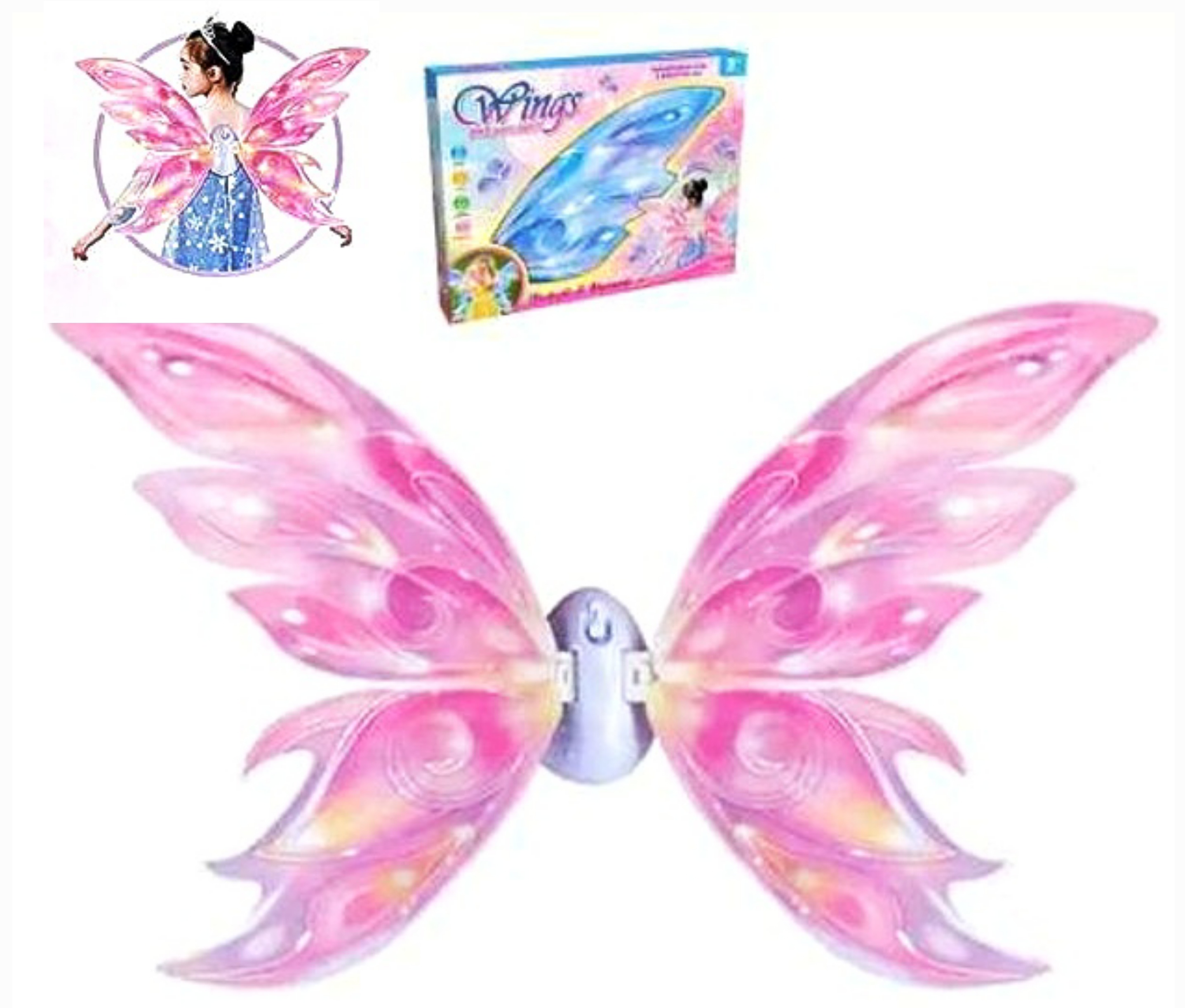 Крила 813-90 , 2 кольори, рухаються, підсвічування, мелодія, ремінці, в коробці