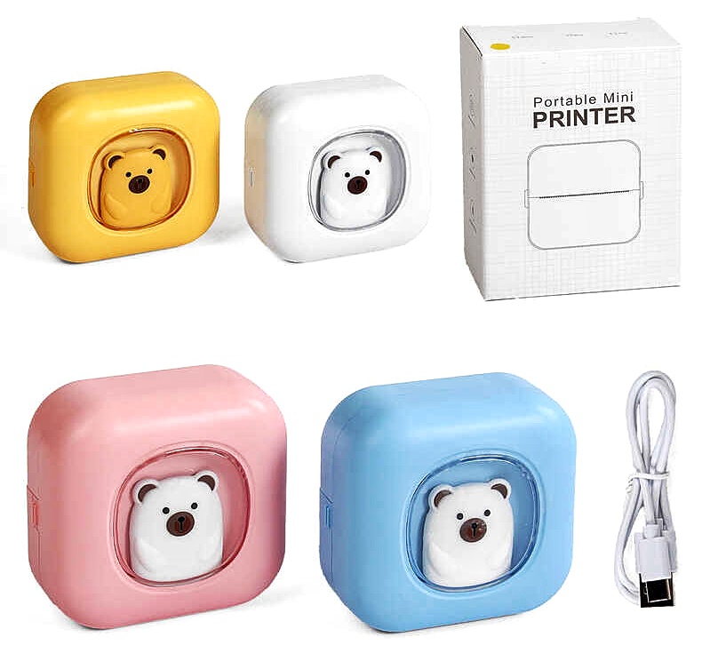 Принтер C 65319  , 4 види, чорно-білий колір друку, Bluetooth, USB-кабель, рулон термпопаперу, інструкція, в коробці