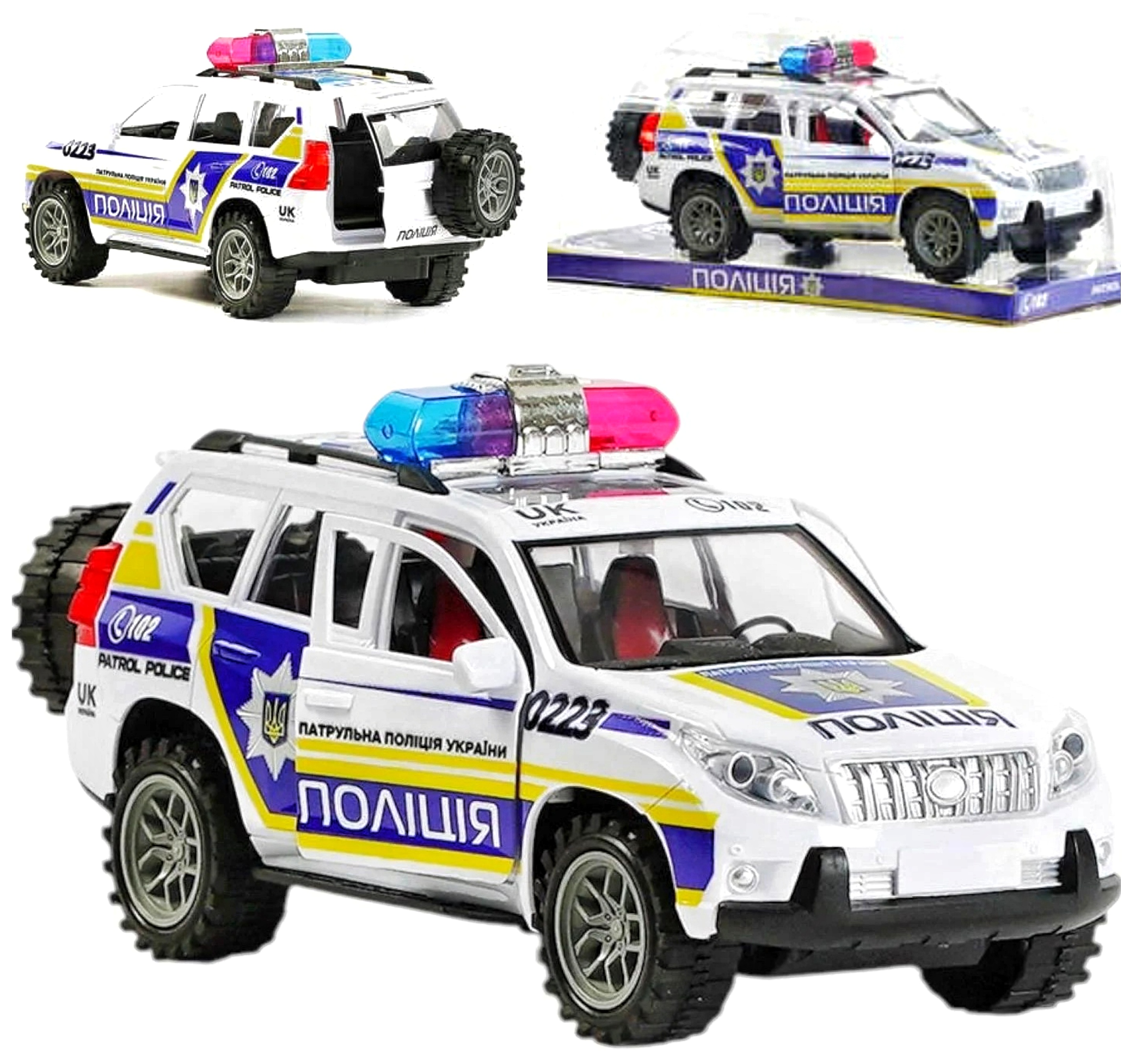 Джип "Поліція України" TK- 0223, "TK Group", інерційний механізм, відчиняються двері та багажник, в слюді