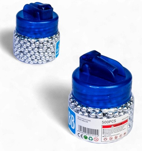 Кулі для пневмат. зброї 240034  , 500 шт , срібні , пласт. банка