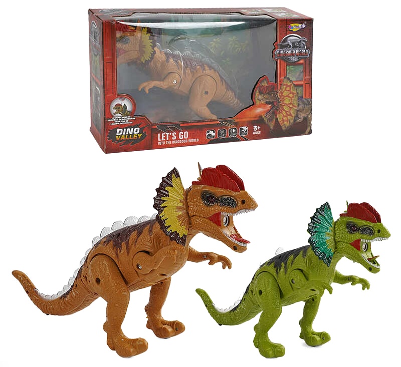 Динозавр NY 043 A , 2 кольори, випускає пару, підсвічування, звук, ходить, в коробці