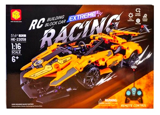 Конструктор на р/к 23058 “Спорткар”, 526 деталей, пульт 2.4 GHz, акумул. 3.7 V, USB шнур , наліпки, інструкція, в коробці