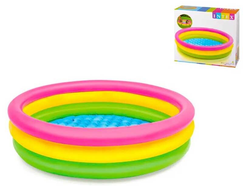 «Intex Басейн 57412 NP,  «114» ,"Веселка" , 3 кільця, розмір 114х25см, обсяг: 136 л, вага: 1,2 кг, від 3 до 6 років