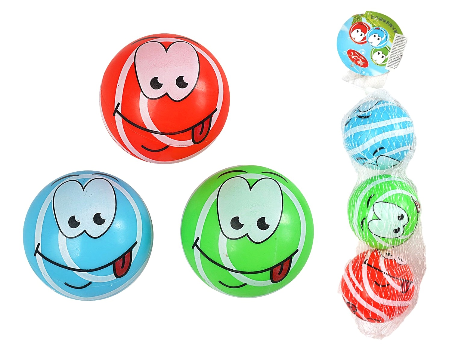 М`яч гумовий С 70483 , "Смайлик" , Ø 8 см ,ЦІНА ЗА 3 ШТУКИ , У СІТЦІ