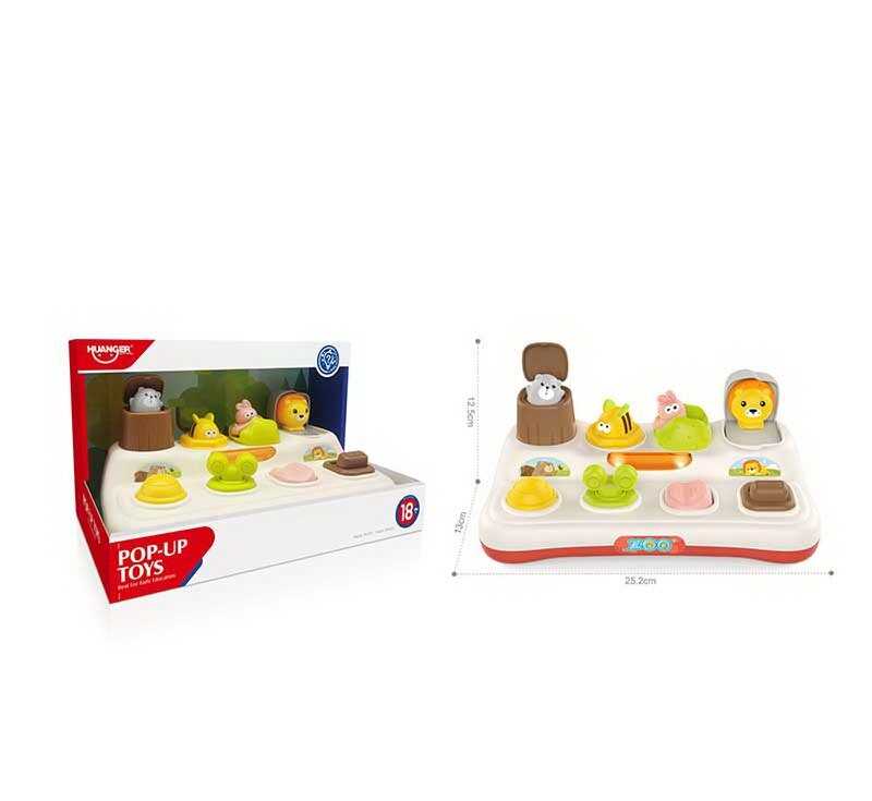 Логічна гра HE 8087 (24) на батарейках, звуки, мелодія, підсвітка, тварини, рухомі елементи, в коробці