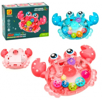 Іграшка музична краб М41772 / 696-48 "WToys", 2 кольори, звук, підсвічування, шестерні, колесо вільного ходу, в коробці