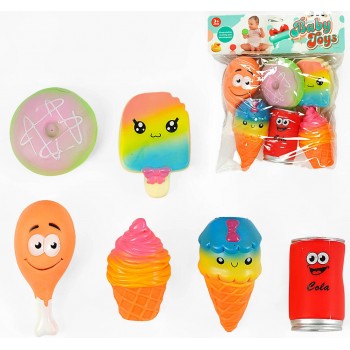 Іграшки для ванни SCA 99-1 D, “Продукти”, 6 штук, гумові, в пакеті