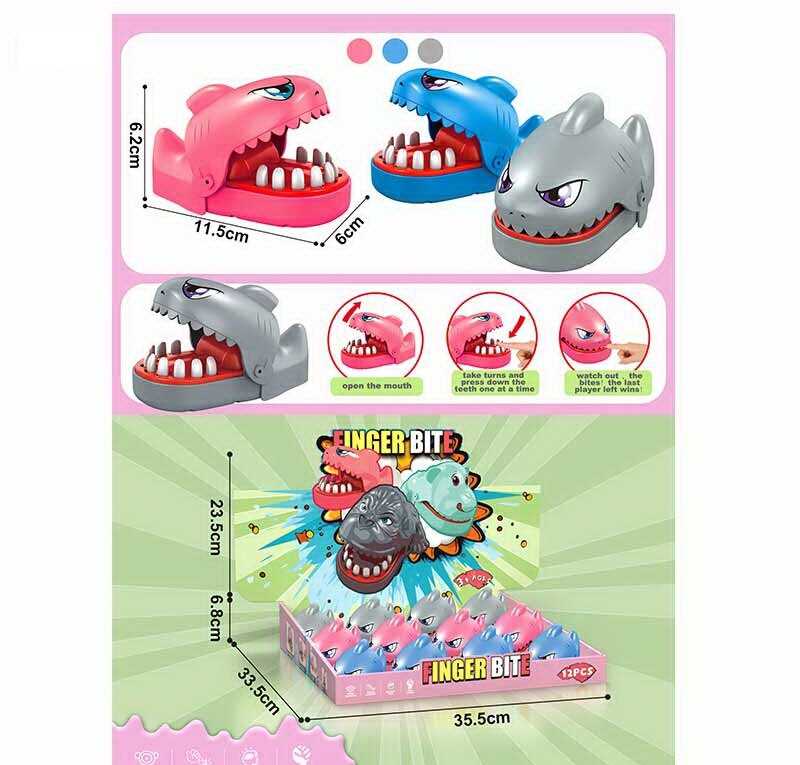 Набір зубастиків X 023-96 C (24) ЦІНА ЗА 12 ШТУК В БЛОЦІ, “Акула”, механічний, в коробці