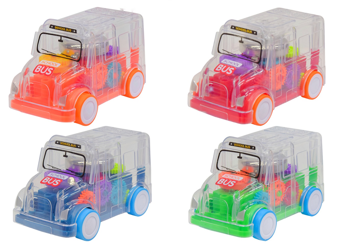 Машина - шестерні SR878-07 , ЦІНА ЗА 1 ШТУКУ , прозорий корпус , світло , звук , інерція , мікс , без інд. пакування