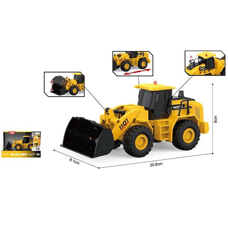 Спецтехніка WY 1101 A (48) на батарейках, масштаб - 1:20, звук, світло, інерція, рухомий ківш, прогумовані колеса, в коробці