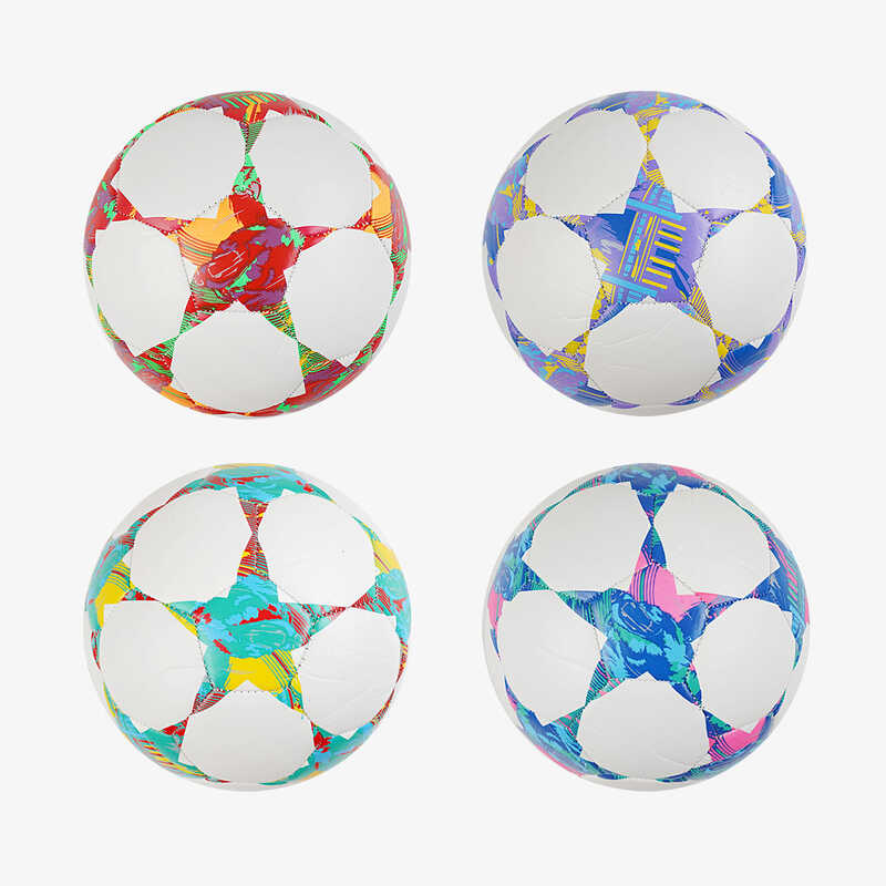 М`яч футбольний C 70309 (80) 4 види, матеріал м'який PVC, вага 330-350 грамів, гумовий балон, розмір №5, ВИДАЄТЬСЯ ТІЛЬКИ МІКС ВИДІВ