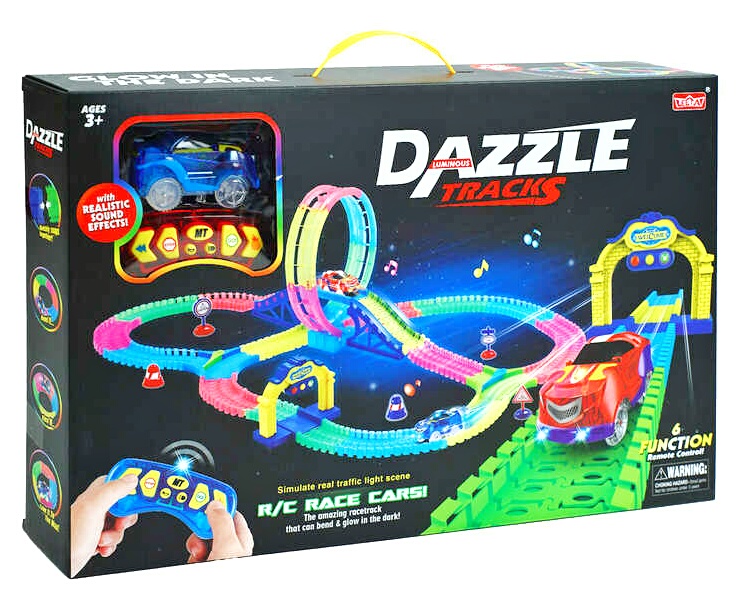 Трек на радіокеруванні 156 , довжина траси 475 см, 227 деталей, машинка на радіокеруванні, світло, звук, в коробці