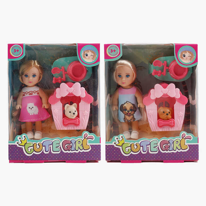 Лялька GN 686 A2 (192/2) 2 види, висота: 11,5 см, аксесуари, песик, будка, знімний одяг, в коробці