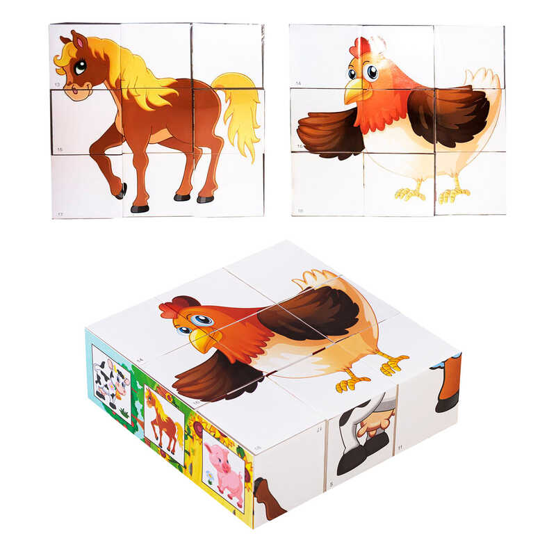 гр Набір дитячий Кубики "Свійські тварини" 0411 (21) "BAMSIC"