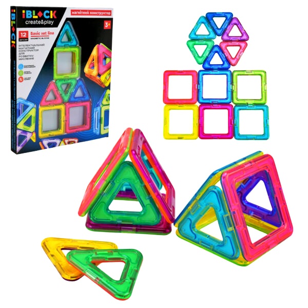 Магнітний конструктор 925-  , 12 деталей, в коробці