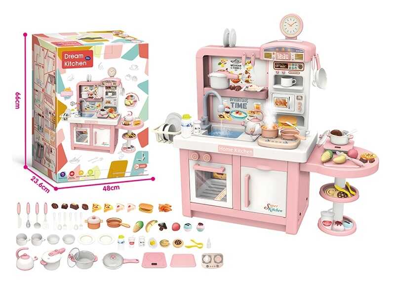 Кухня 100 T-4 (4) висота - 98 см, звук, музика, підсвічування, парогенератор, мийка з подачею води, посуд, прилади, продукти, в коробці