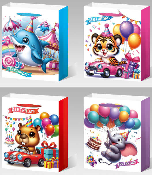 Пакет подарунковий C 75713 (480) 4 види, СЕРЕДНІЙ, ВИДАЄТЬСЯ ТІЛЬКИ МІКС ВИДІВ