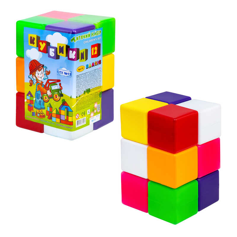 гр Кубик кольоровий в сітці 111 (8) 12 куб. "BAMSIC", в сітці