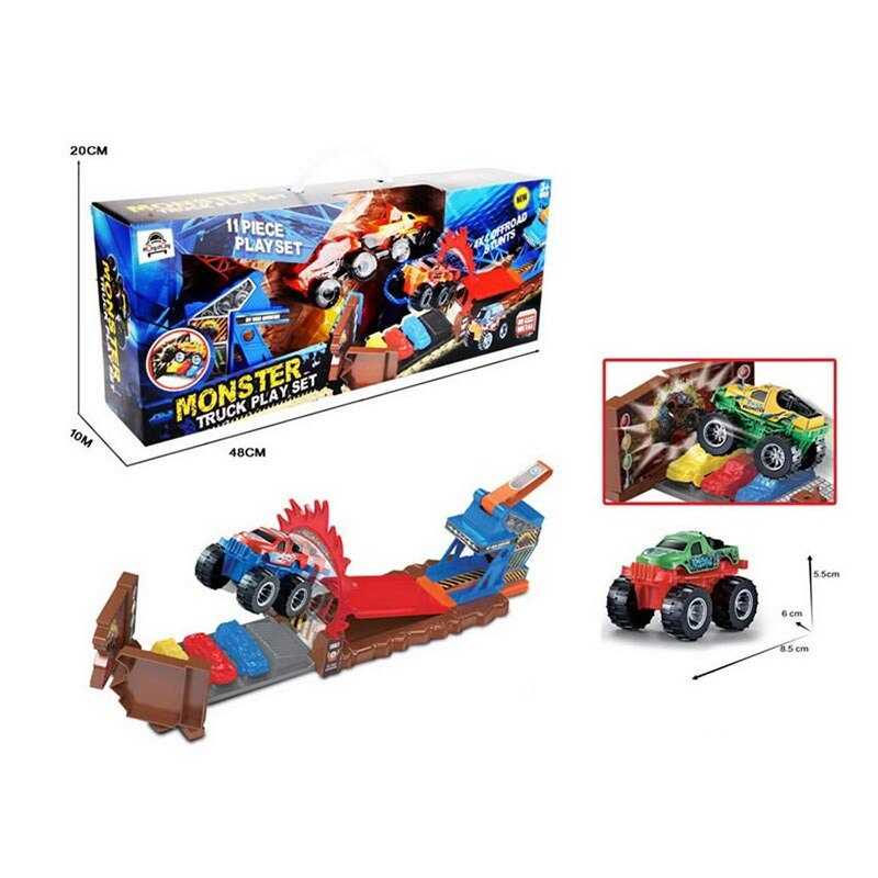 Набір машин HC 38073 (24/2) 3 машинки, металопластик, рампа для трюків, у коробці