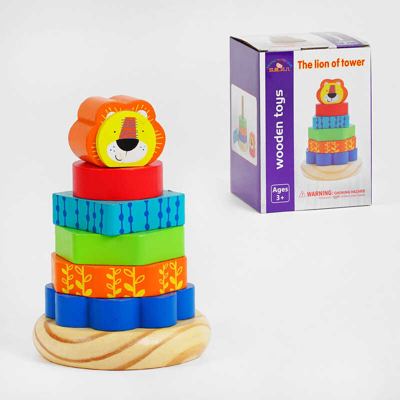 Пірамідка дерев'яна C 56067 (32) "Левеня", в коробці