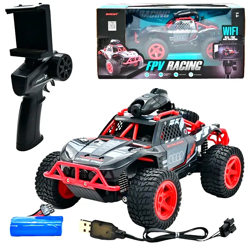 Машина на радіокеруванні 666-764 WA , Wi-Fi камера, застосунок, тримач для телефона, акумулятор 3.7V, пульт керування, в коробці